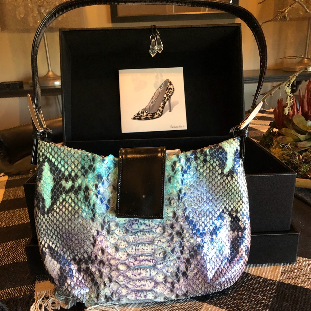 Vintage Claudia Ciuti Lilac & Turq Anaconda Bag